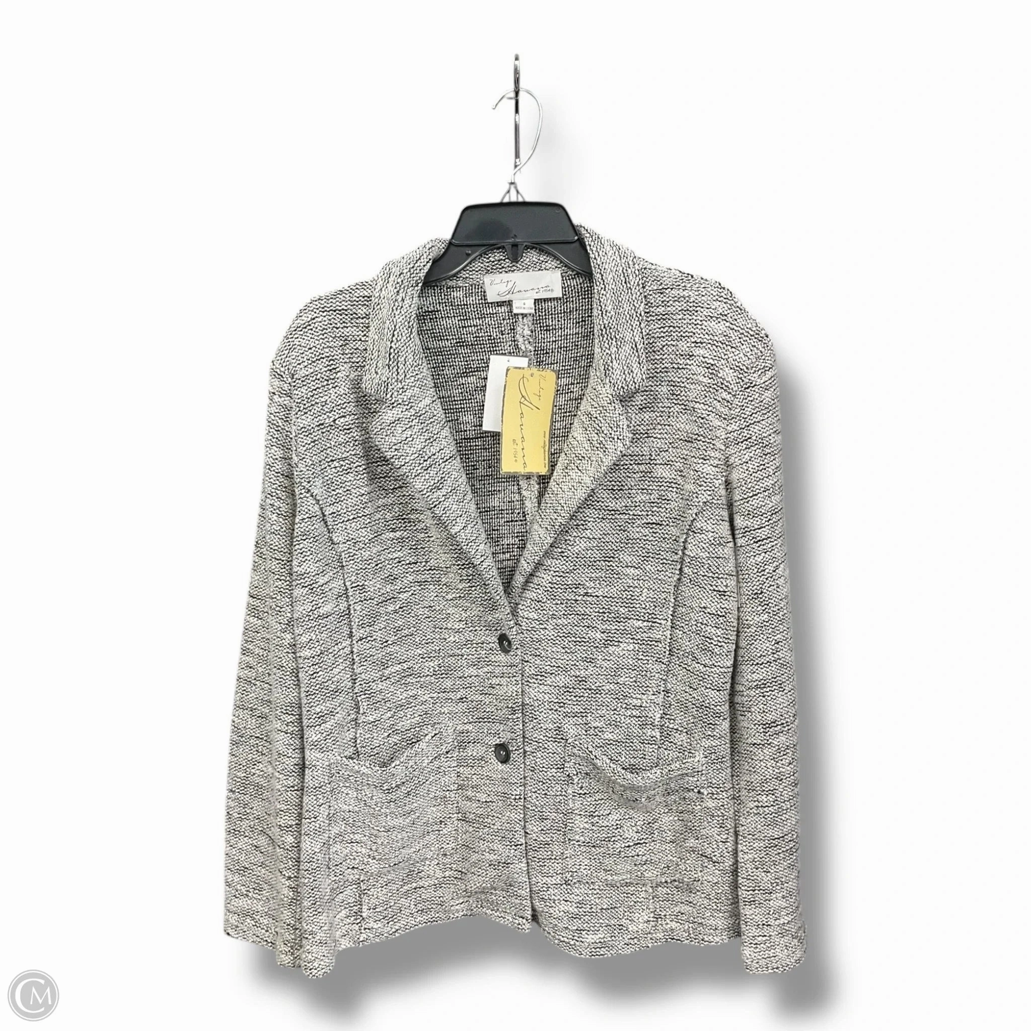 Torsion Support Structure Sustainable Waterproofing Blazer By Vintage Havana In Black & White, Size: S