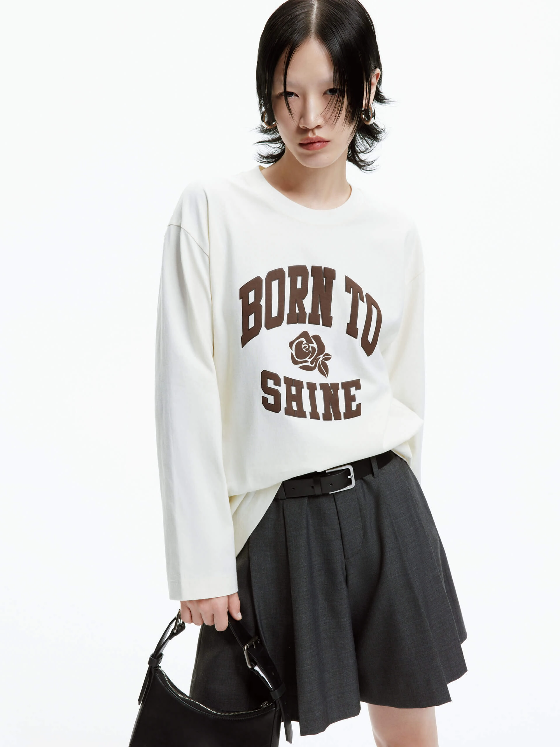 Anti Fade Colorfast Wicking Performance Long Sleeve Letter Print T-shirt