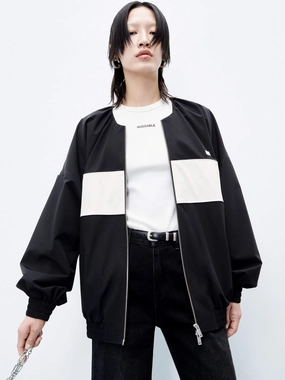Two Tone Collarless Jacket Seamless construction