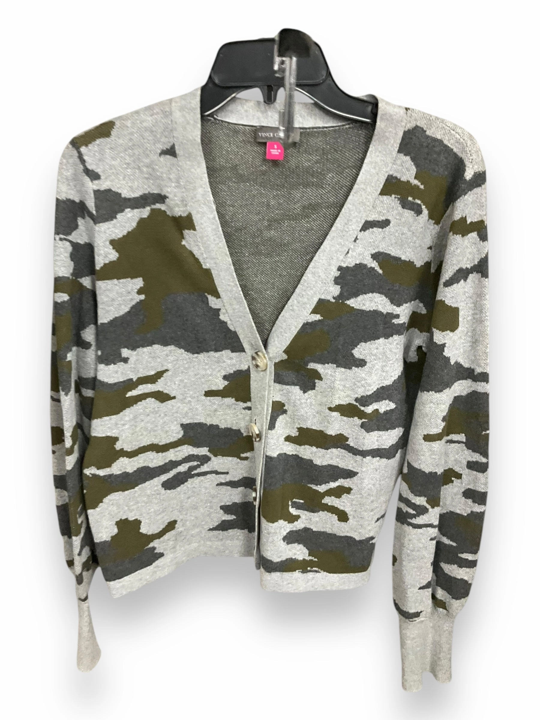 Cardigan By Vince Camuto In Camouflage Print, Size: S High Stretch Fabric