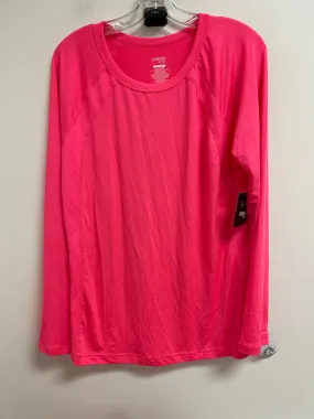 Tagless Comfort Collar Athletic Top Long Sleeve Collar By Danskin In Pink, Size: 2x