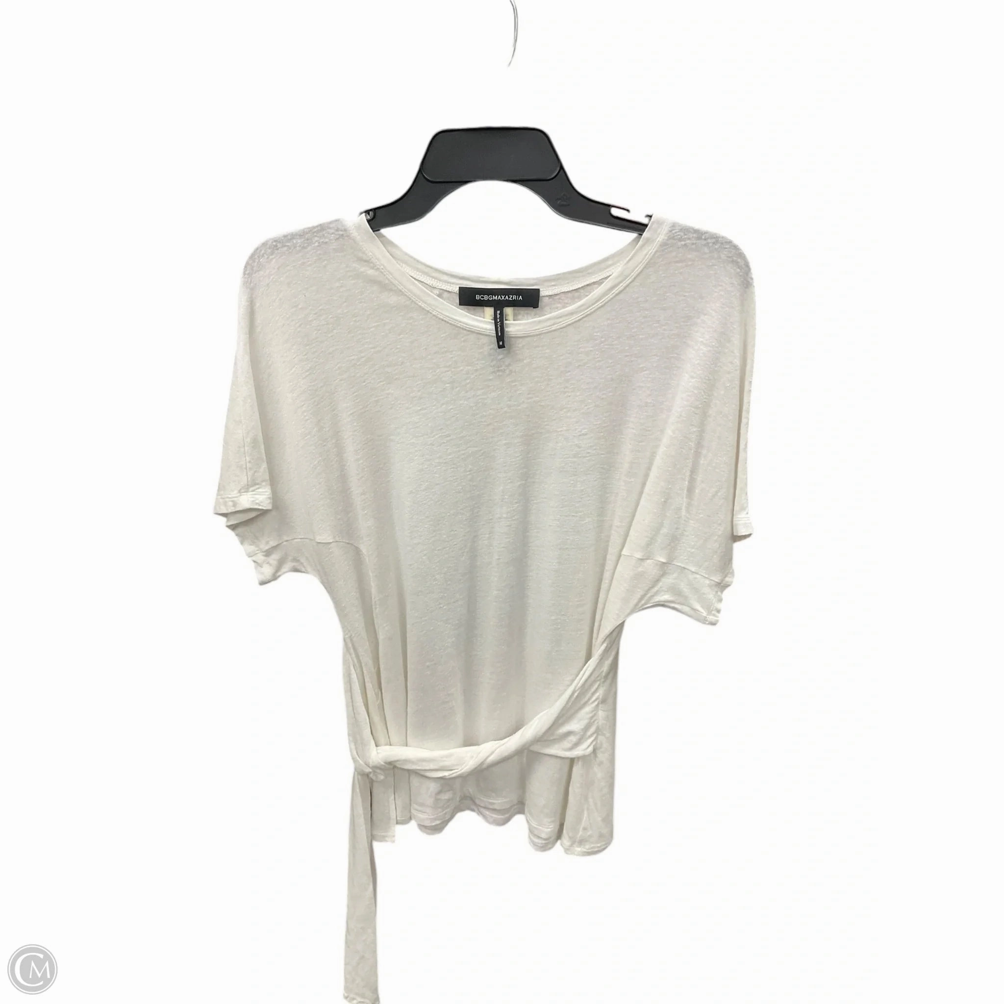 DropShoulder Non Slip Shoulder Seams Top Short Sleeve By Bcbgmaxazria In White, Size: M