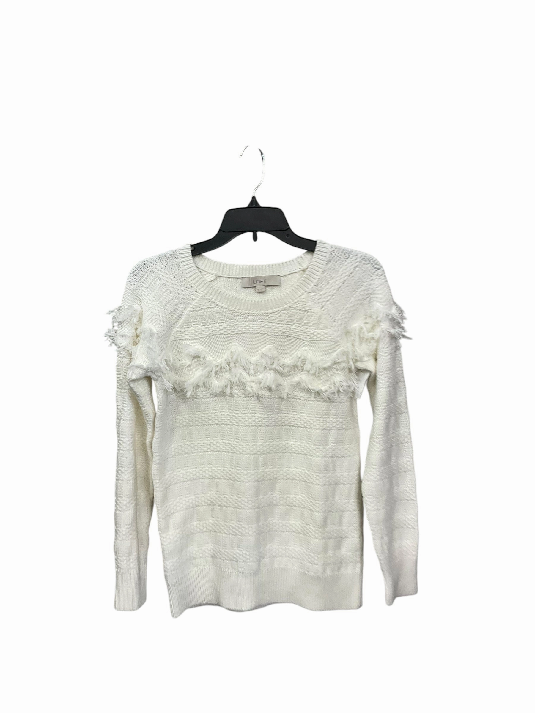 Sweater By Loft In Ivory, Size: Xs AllDay Comfort Tech Elegant Look