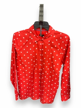 FlexibleRibbing Top Long Sleeve By Talbots In Polkadot Pattern, Size: L