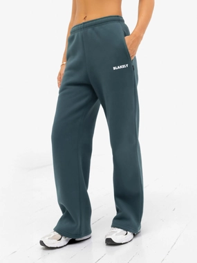 Amelie Wide Leg Sweatpants - Teal Green Trendy Appeal All Around Fit
