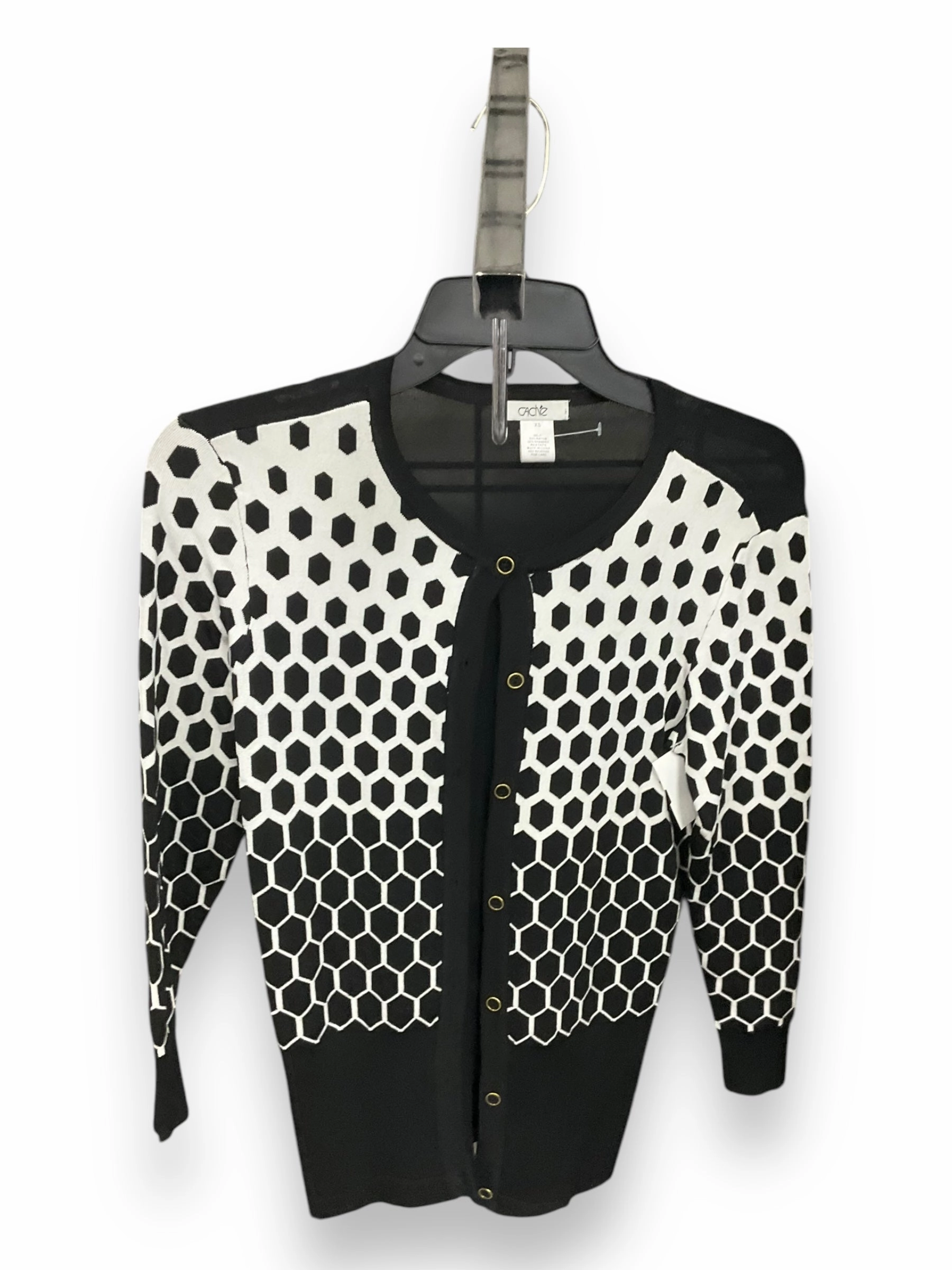 AbrasionResistant Surface Cardigan By Cache In Black & White, Size: Xs