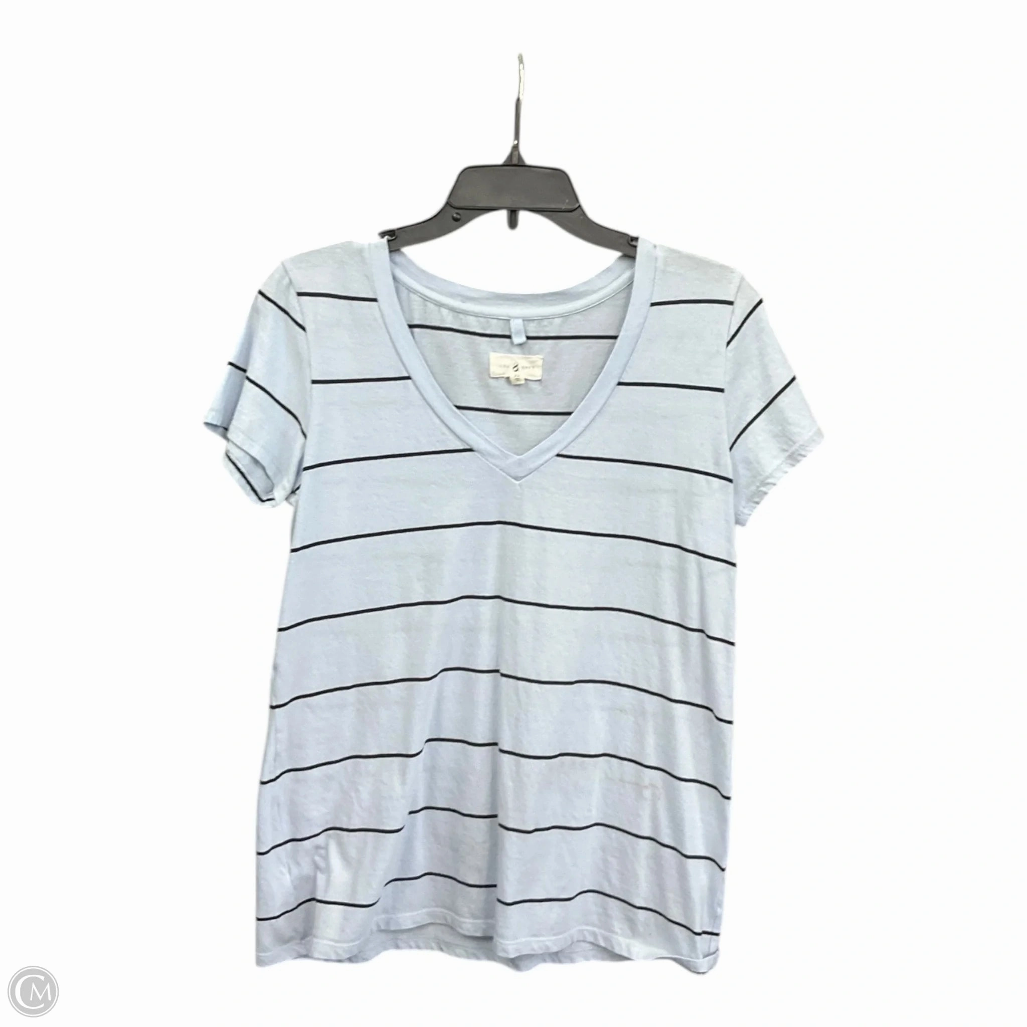 Ultraviolet Protection Fabric ReflectiveTrimDetails Top Short Sleeve By Lou And Grey In Blue, Size: Xs