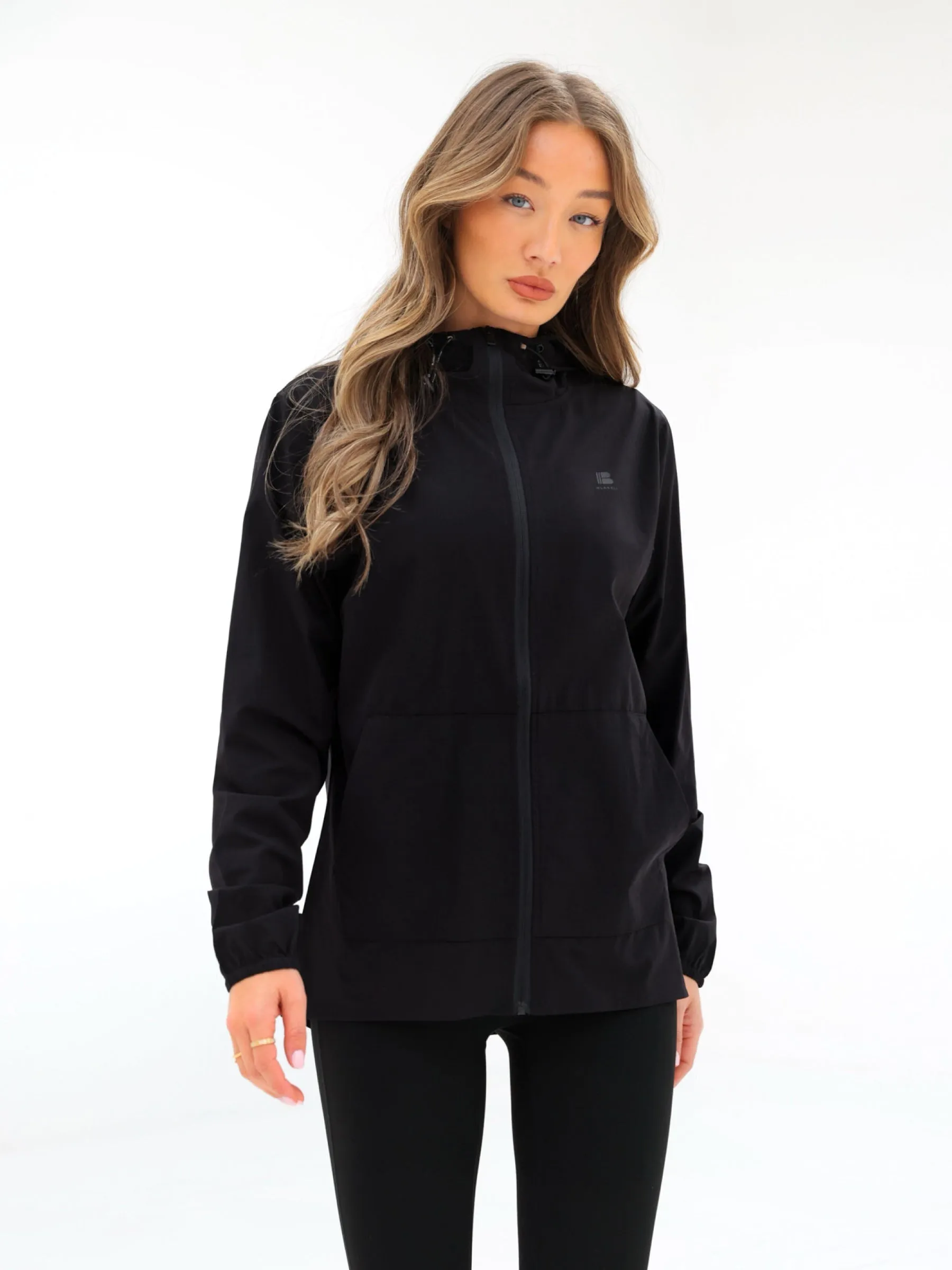 Apex Active Jacket - Black snap closure Tear Resistant