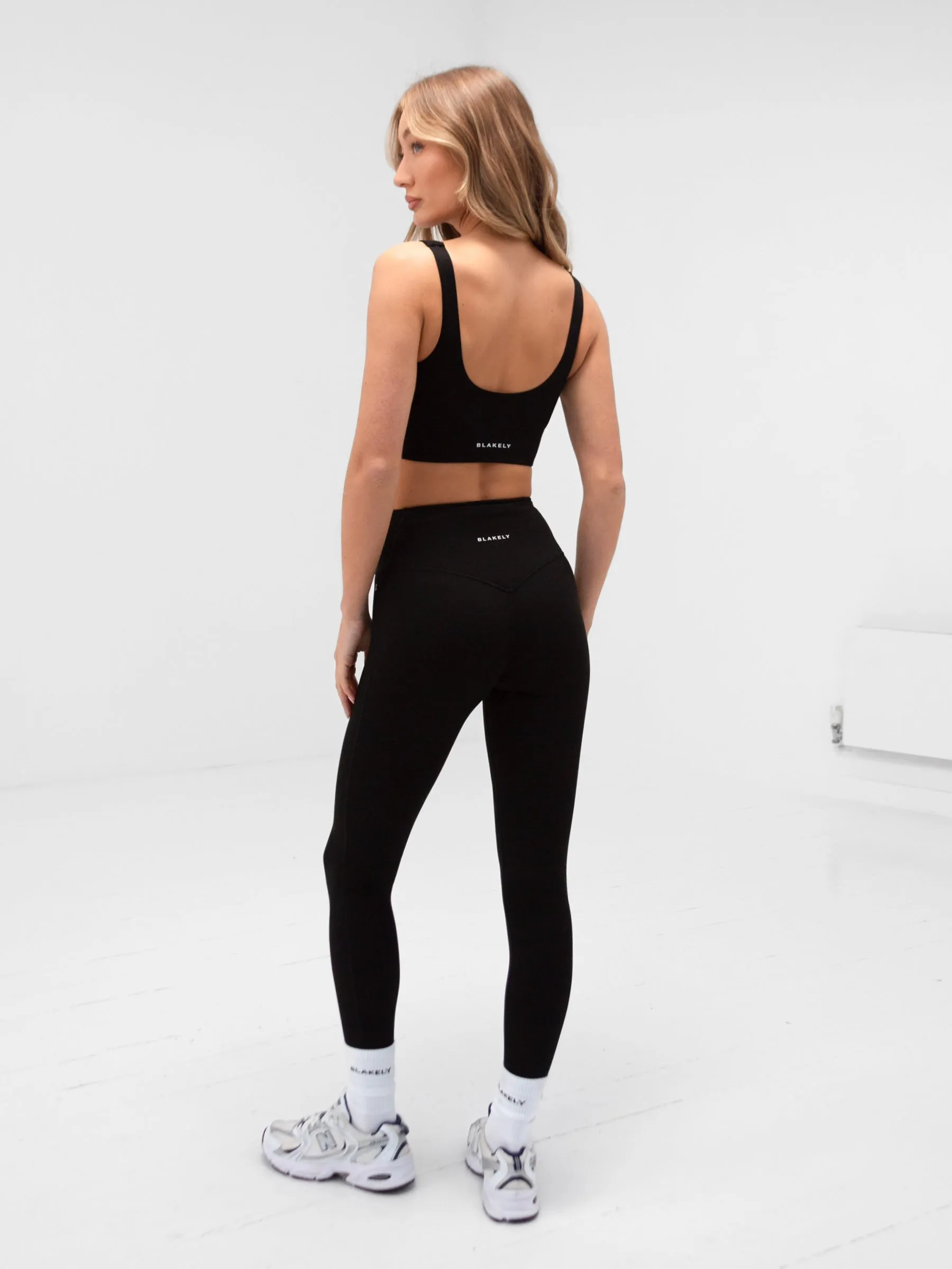 Rib Knit Unisex Style Apex Pro Compression Leggings - Black
