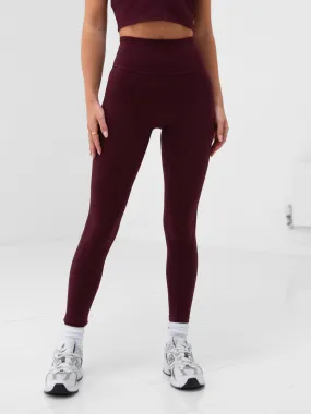 Apex Pro Compression Leggings - Deep Burgundy Sweat Proof For Teens School Sports