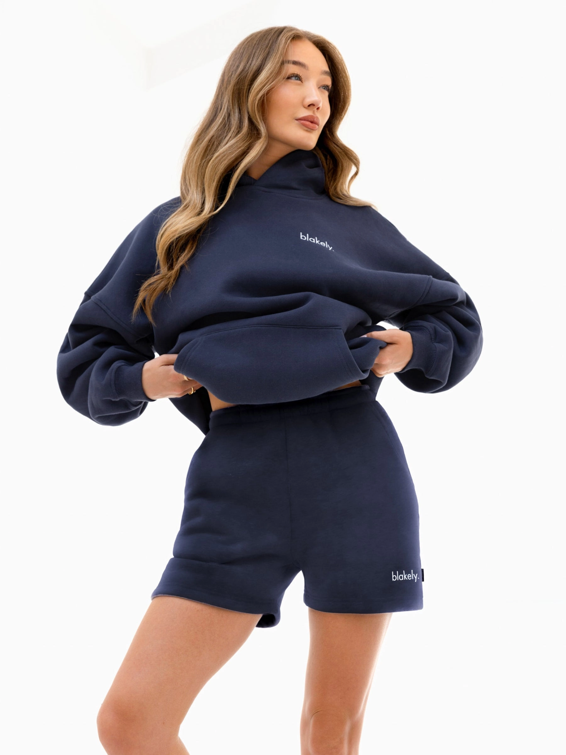 Winter Energy Tagless Neck Sami Oversized Hoodie - True Navy