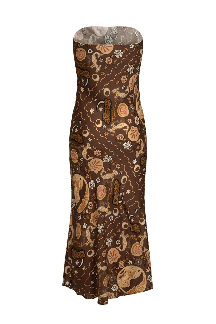 Aquarius Strapless Bias Dress Ombre-Effect