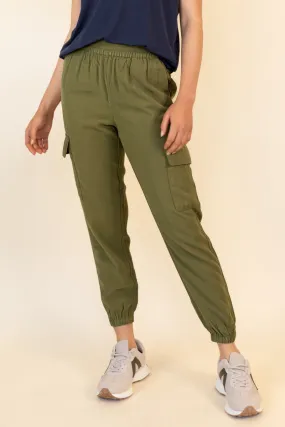 Aris Green Relaxed Cargo Joggers Snag Free Fabric