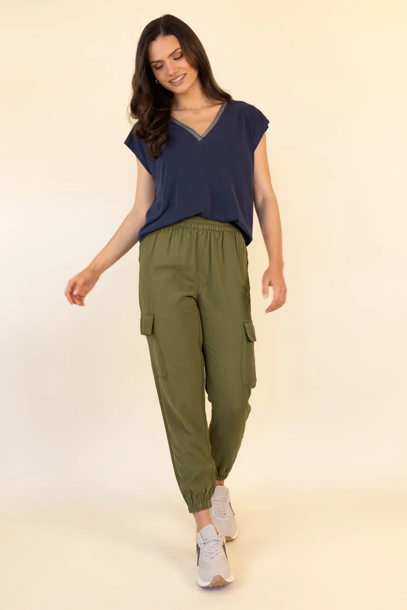Aris Green Relaxed Cargo Joggers QuickDryTechnology Cooling Fabric