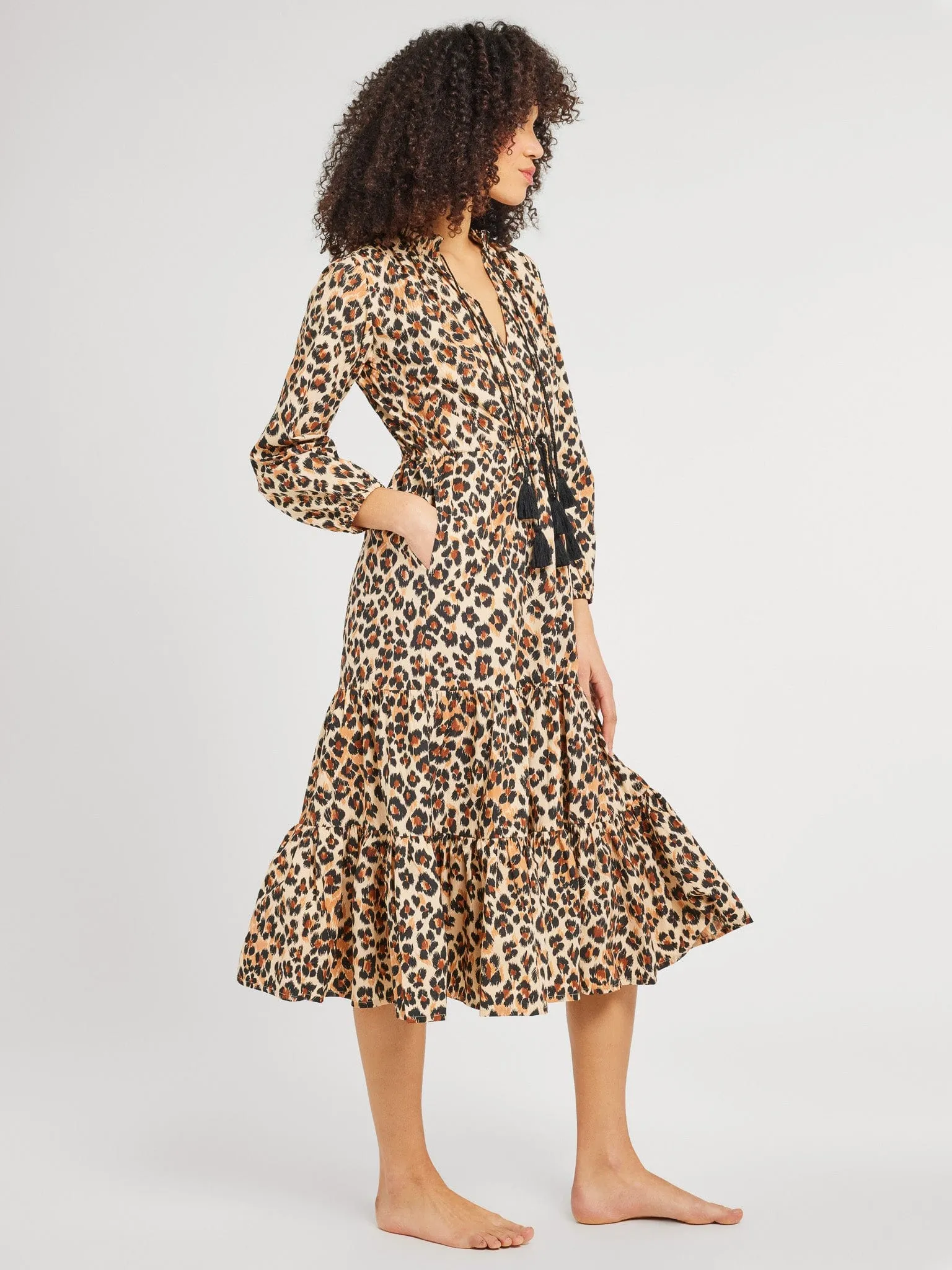 Astrid Dress in Cheetah Minimalist Layering Dual Tones
