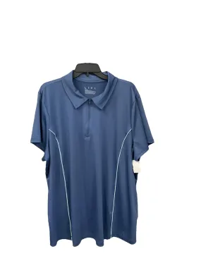 Resilient Fabric Blend VentilatedMeshPaneling Athletic Top Short Sleeve By Livi Active In Blue, Size: 2x