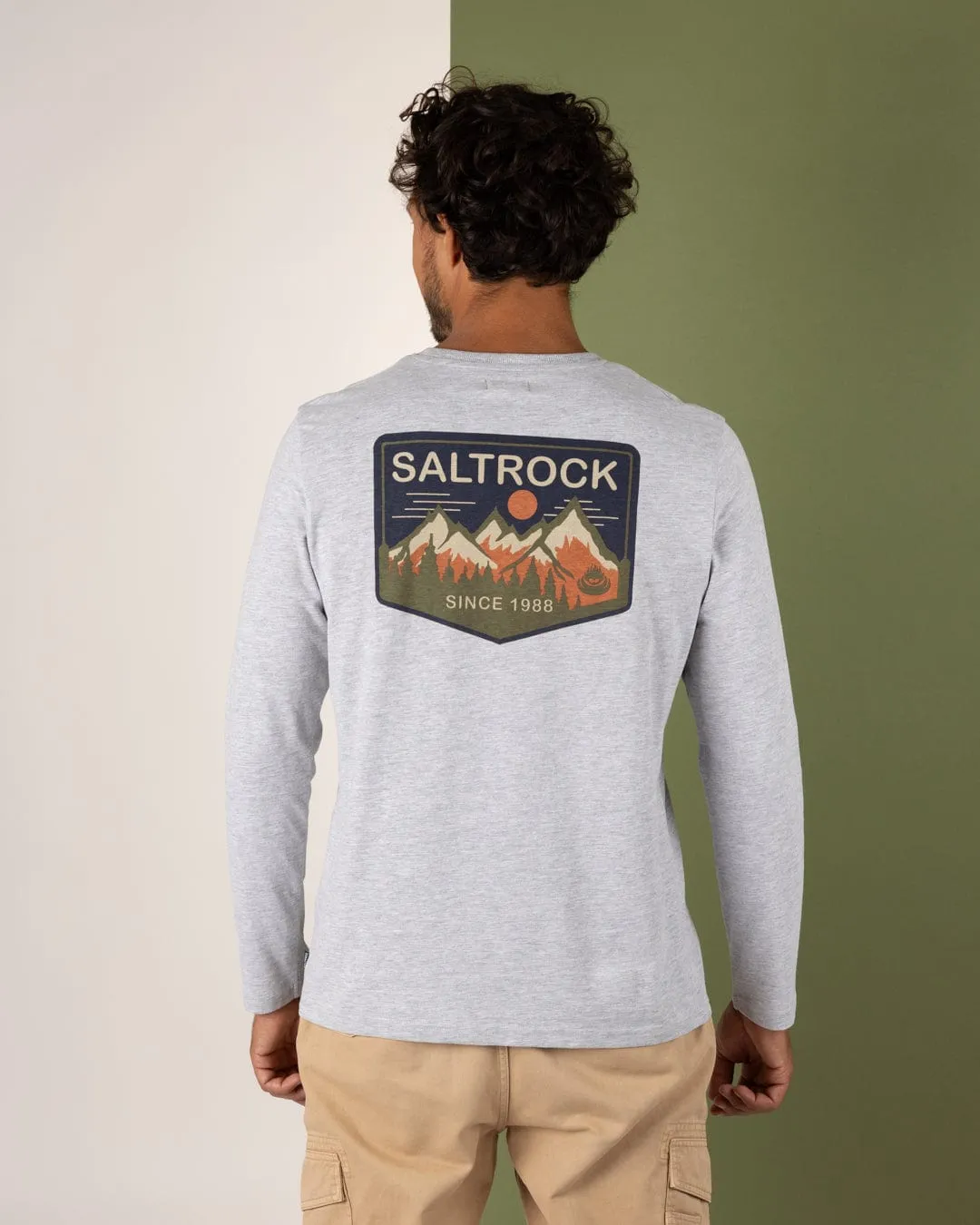 Uplands - Mens Long Sleeve T-Shirt - Grey Cozy Stretch