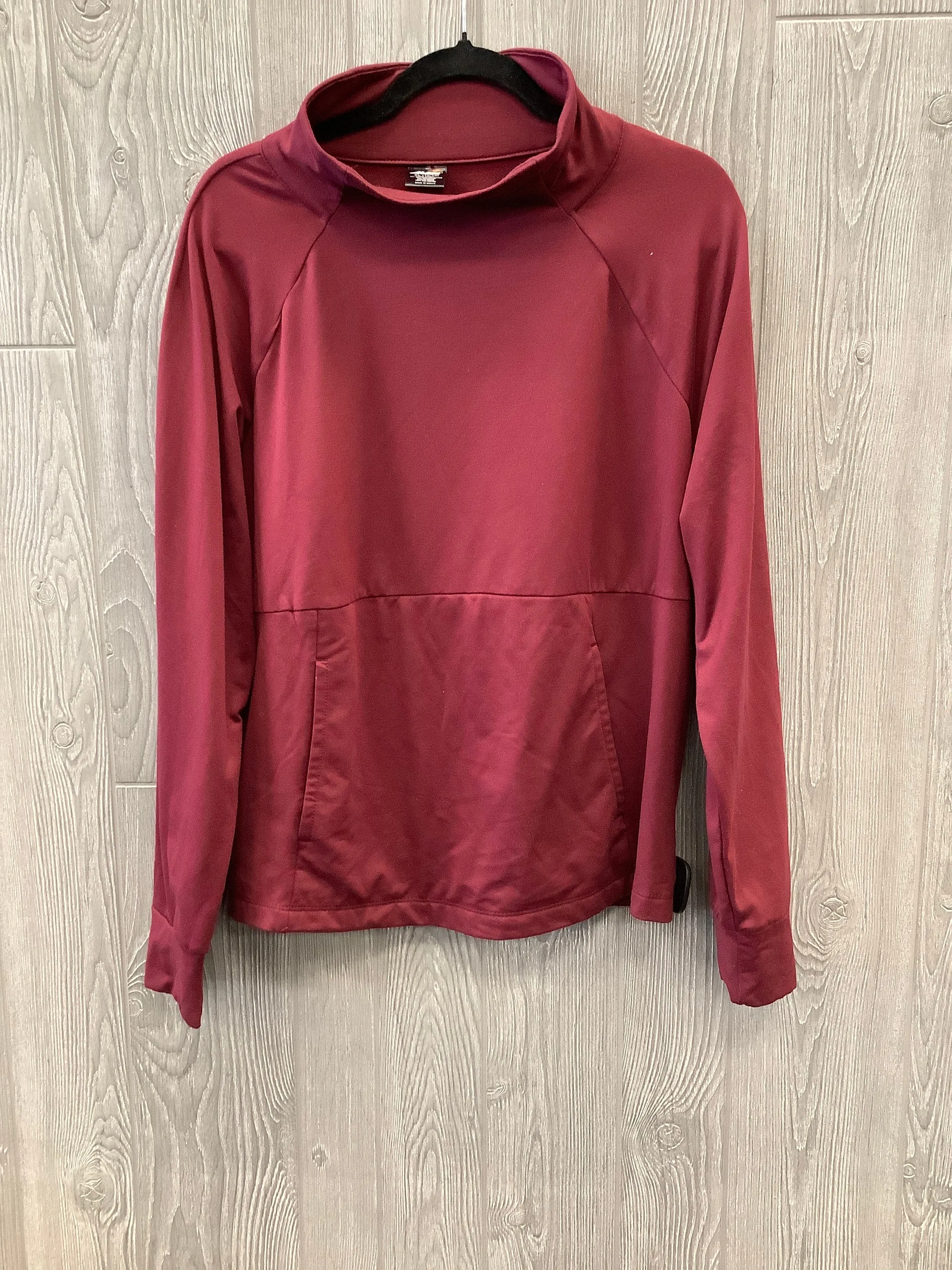Athletic Top Long Sleeve Collar By Avia In Red, Size: Xl Eco Friendly Dye Eco Friendly Blend