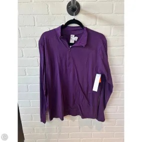 Odor Control Finish Athletic Top Long Sleeve Collar By Fabletics In Purple, Size: 1x