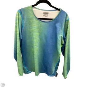 Athletic Top Long Sleeve Collar By New Balance In Blue & Green, Size: Xl Recycled Material Blend