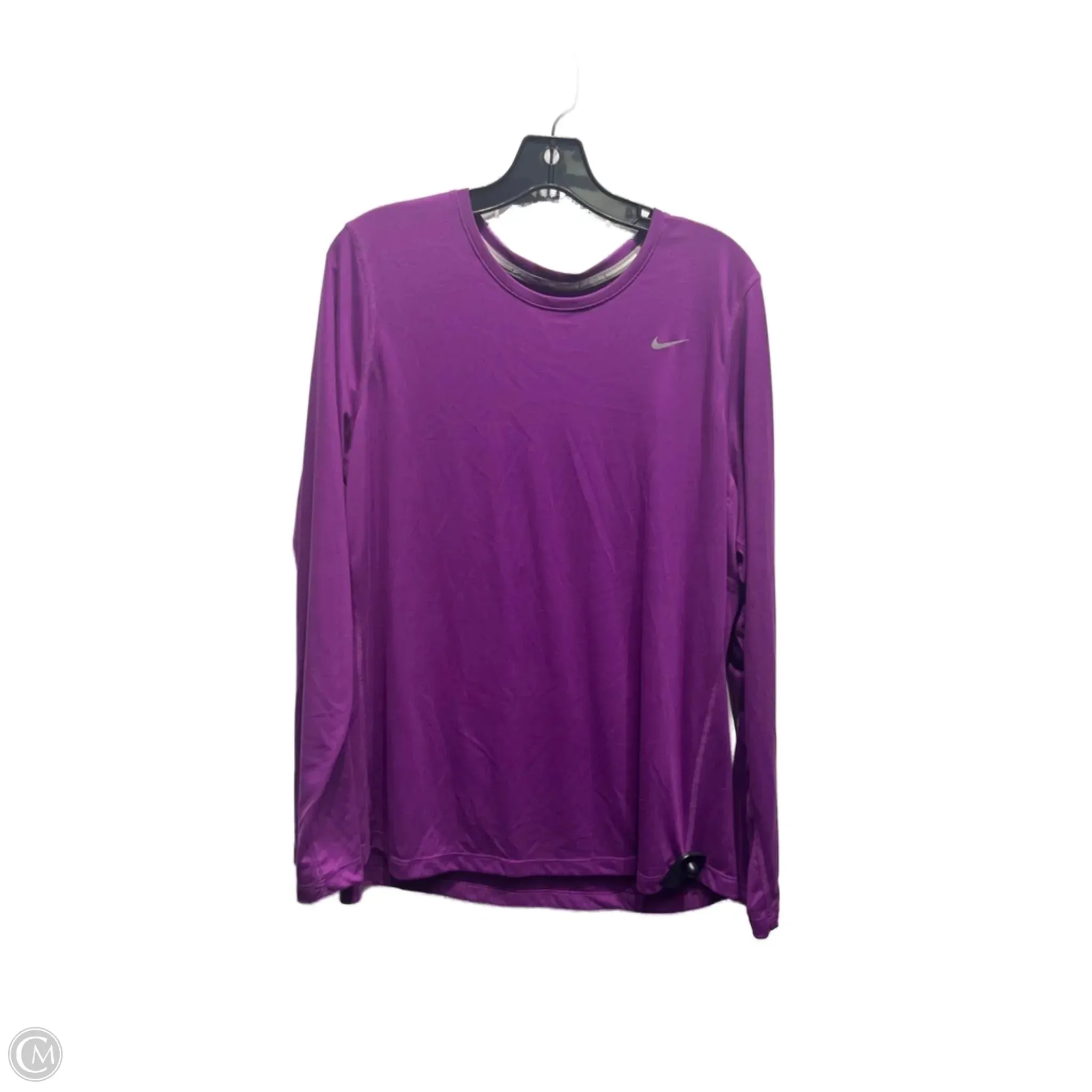 Athletic Top Long Sleeve Collar By Nike Apparel In Purple, Size: 1x Light Fabric