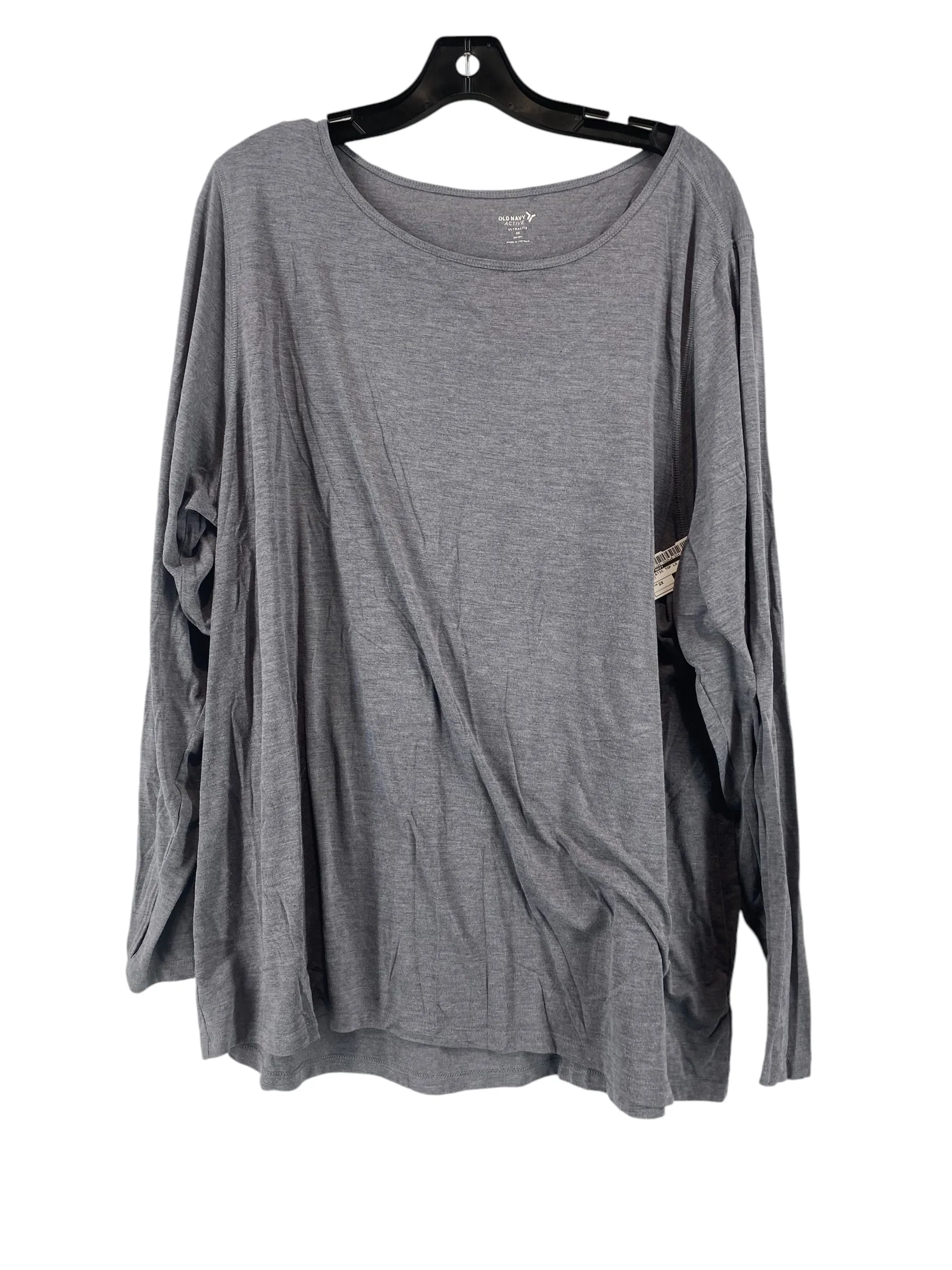 Athletic Top Long Sleeve Collar By Old Navy In Grey, Size: 2x Laser Cut Edges High Neckline Structure