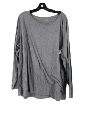 Athletic Top Long Sleeve Collar By Old Navy In Grey, Size: 2x Laser Cut Edges High Neckline Structure