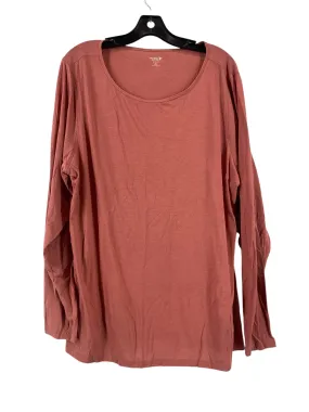 Convertible Neckline Reinforced Hems Athletic Top Long Sleeve Collar By Old Navy In Pink, Size: 2x