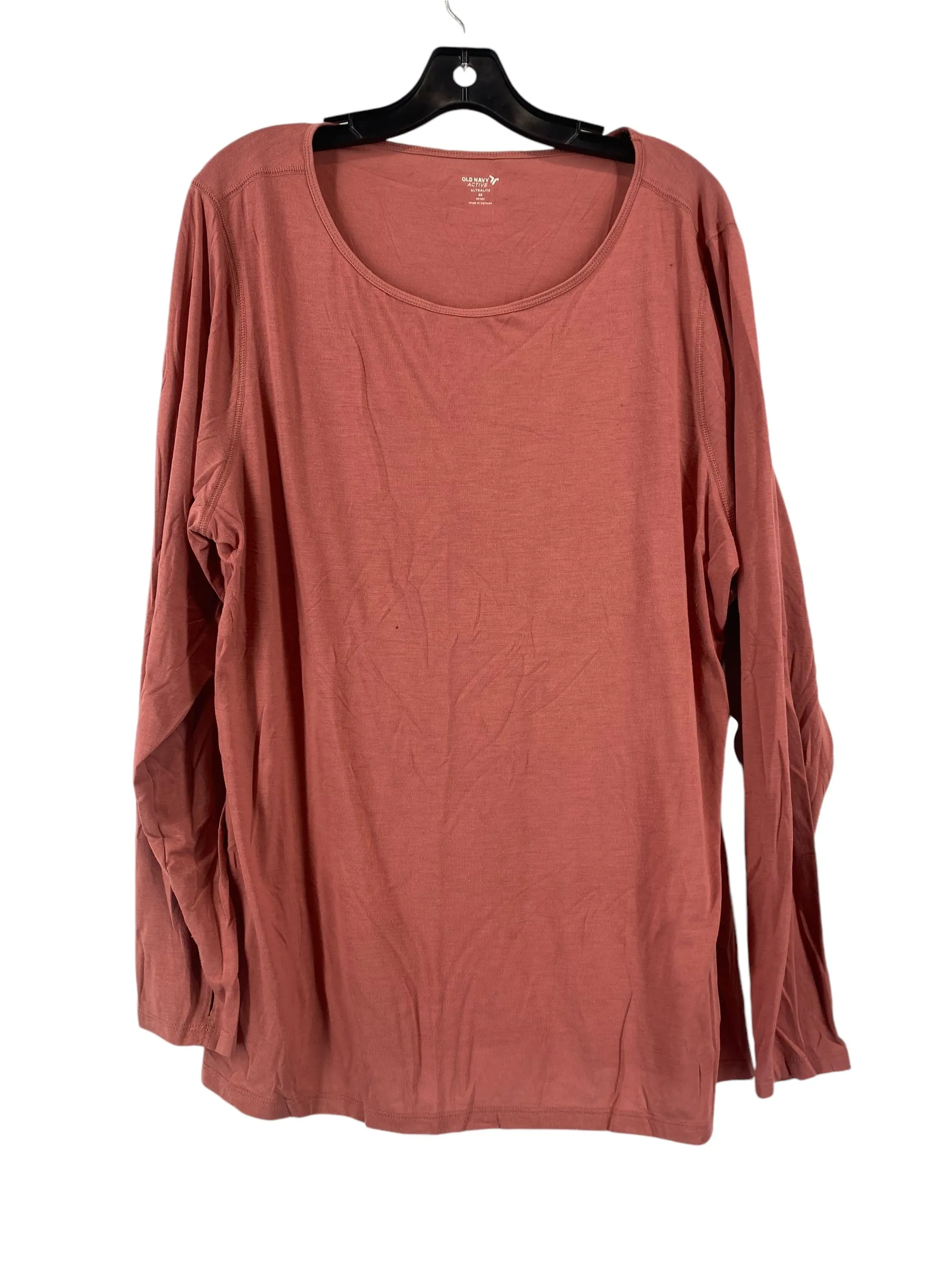 Convertible Neckline Reinforced Hems Athletic Top Long Sleeve Collar By Old Navy In Pink, Size: 2x