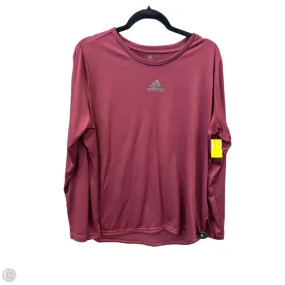 Athletic Top Long Sleeve Crewneck By Adidas In Maroon, Size: 2x Relaxed Sweatshirt NonScratchyLining