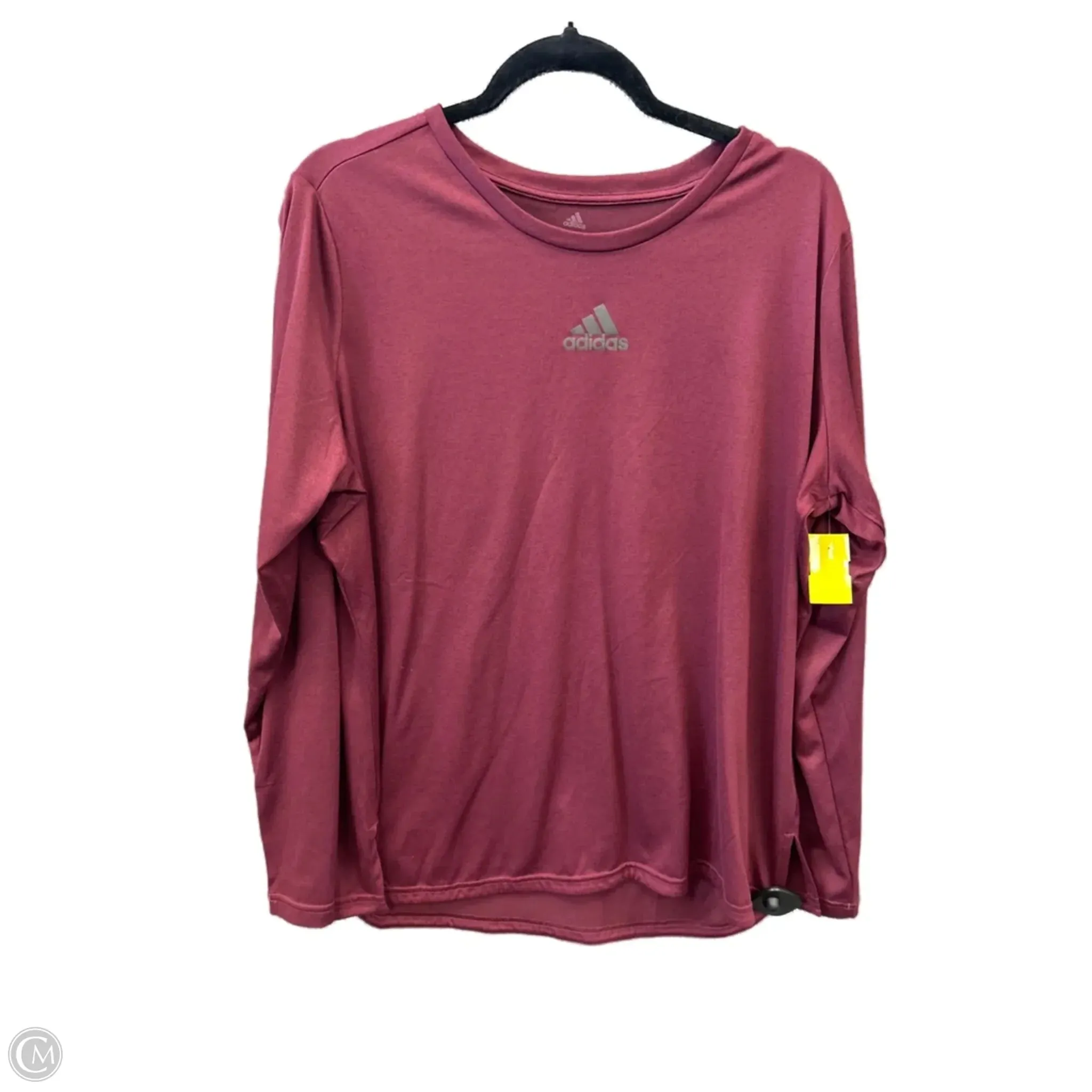 Athletic Top Long Sleeve Crewneck By Adidas In Maroon, Size: 2x Relaxed Sweatshirt NonScratchyLining