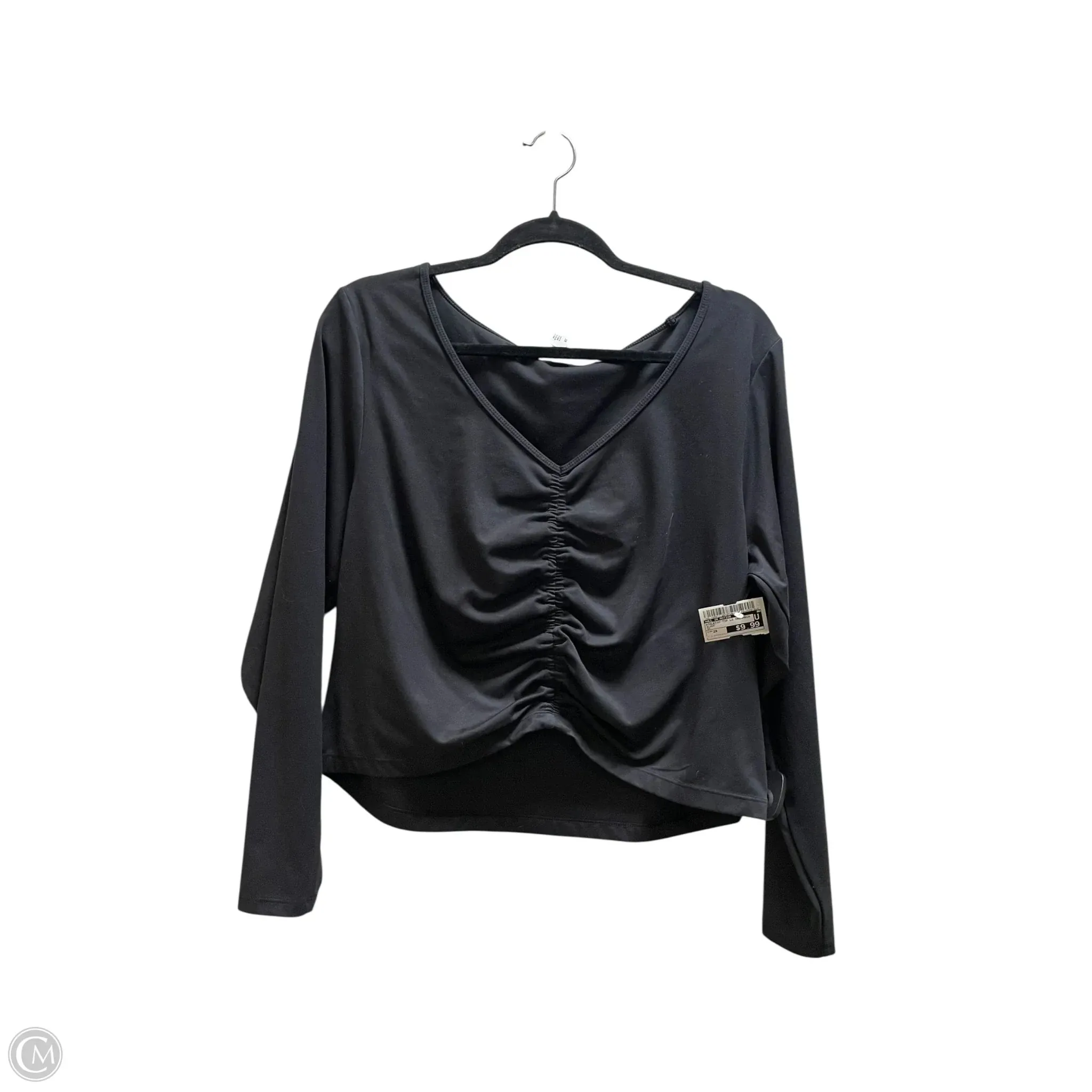 Athletic Top Long Sleeve Crewneck By All In Motion In Black, Size: 2x Interlock Stitching Anti Pilling Technology