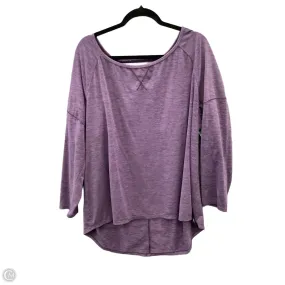 FadeResistant Finish Summer Blouse Athletic Top Long Sleeve Crewneck By Apana In Purple, Size: 2x
