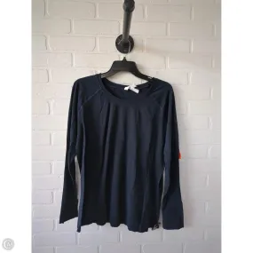 Stretch Woven Material Athletic Top Long Sleeve Crewneck By Athleta In Blue, Size: 1x