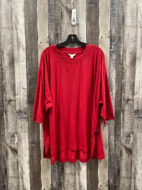 Lightweight Weave Reinforced Hems Athletic Top Long Sleeve Crewneck By Athleta In Red, Size: 1x