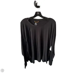 Recycled Polyester Fabric Contrast Stitch Accent Athletic Top Long Sleeve Crewneck By Clothes Mentor In Black, Size: Xxl
