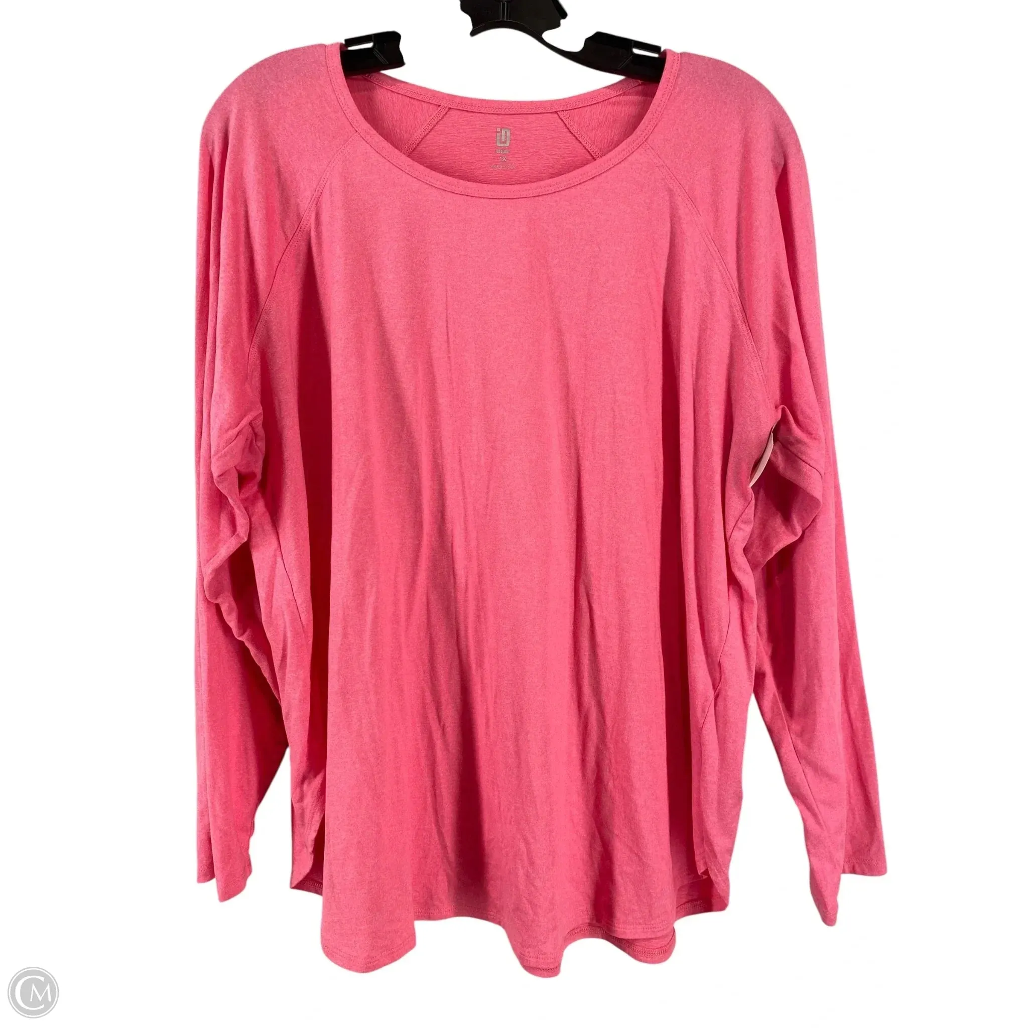 Athletic Top Long Sleeve Crewneck By Ideology In Pink, Size: 1x Hypoallergenic fabric Textured Weave Pattern