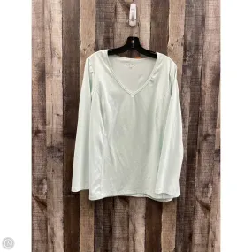 Simple Pullover Athletic Top Long Sleeve Crewneck By Livi Active In Green, Size: 2x