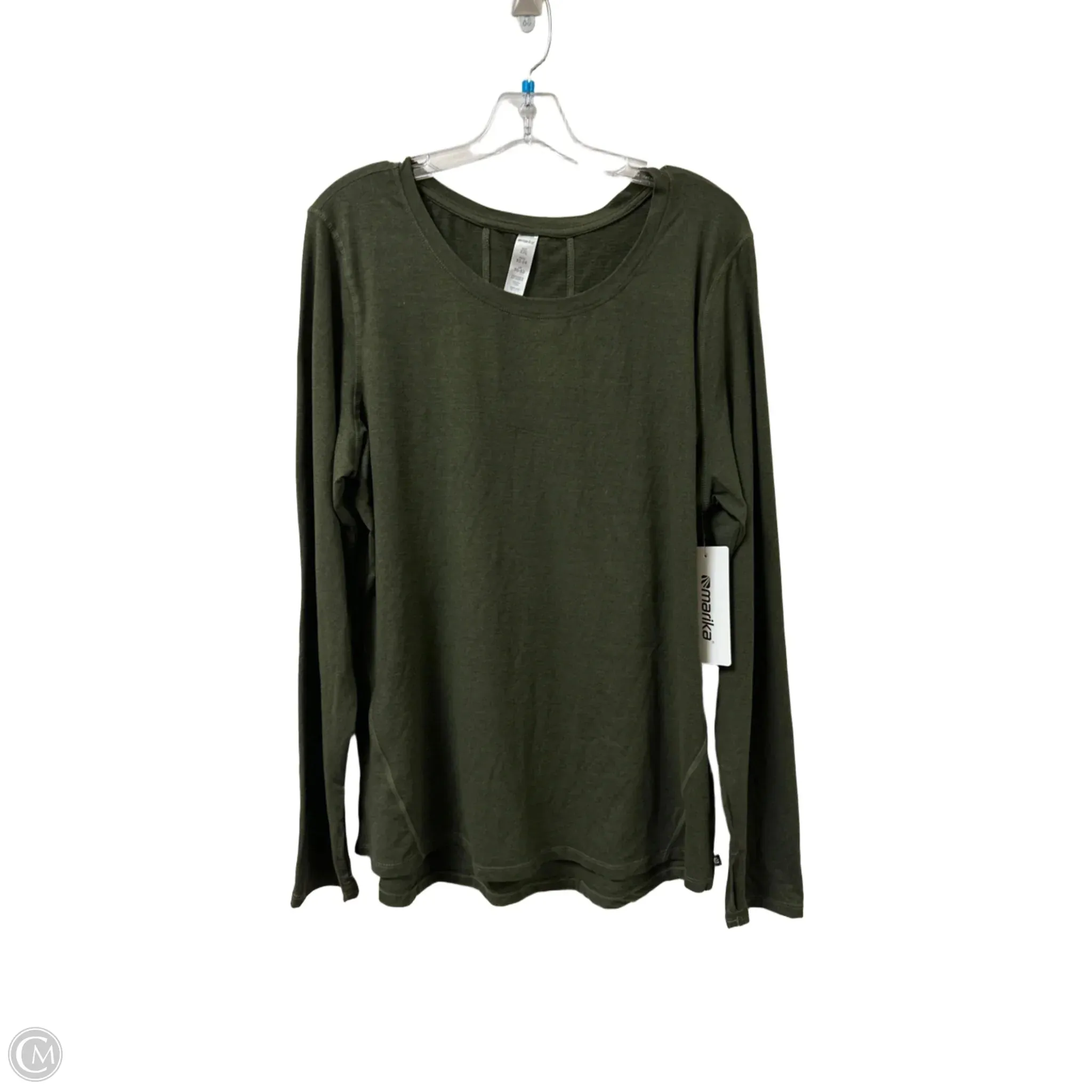 ThermalRegulation Athletic Top Long Sleeve Crewneck By Marika In Green, Size: 2x