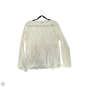 Trendy Shirt Athletic Top Long Sleeve Crewneck By Reebok In White, Size: 1x