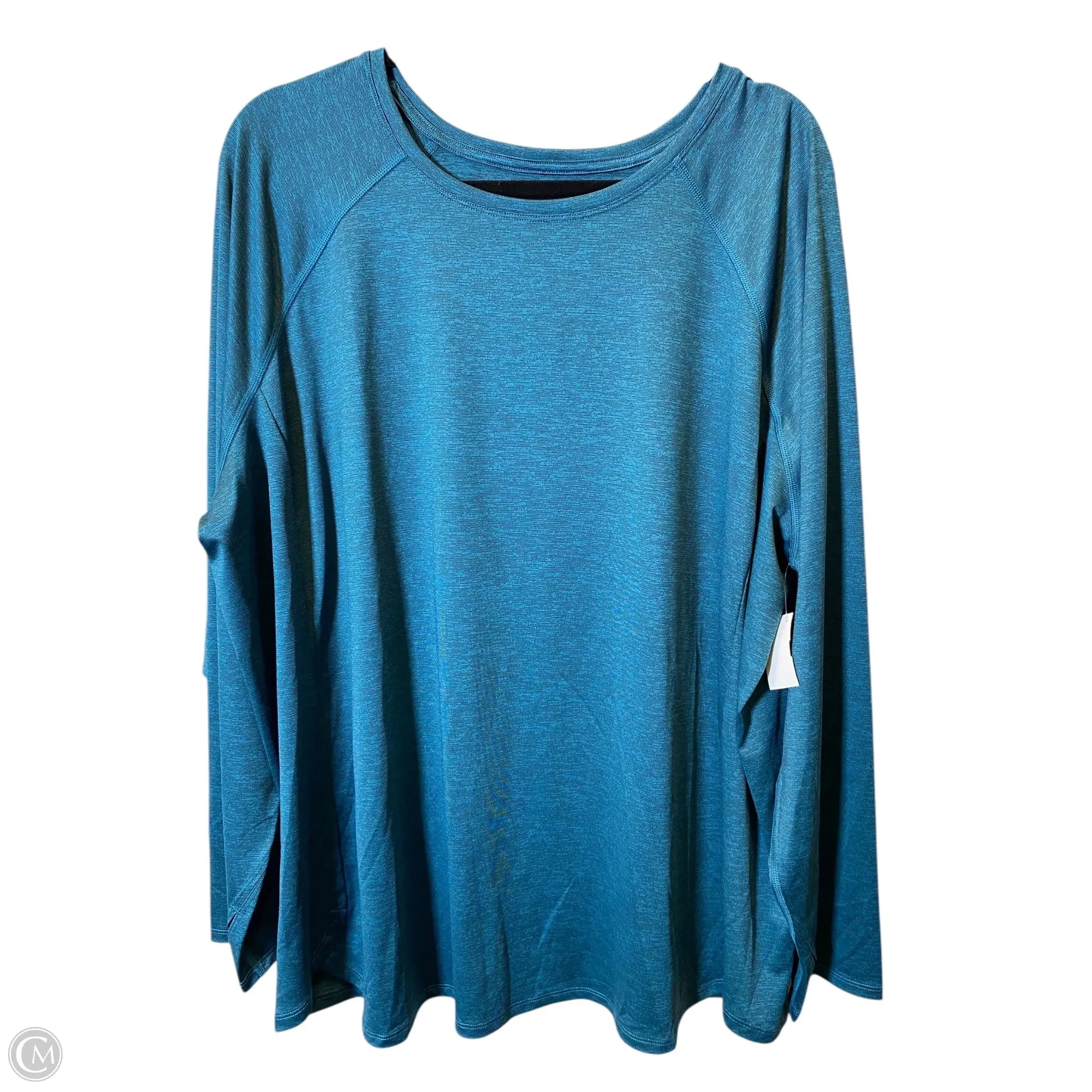 Athletic Top Long Sleeve Crewneck By Tek Gear In Teal, Size: 3x Convertible Design