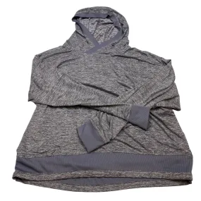 Relaxed Design Denim Shirt Athletic Top Long Sleeve Hoodie By Mondetta In Purple, Size: Xl