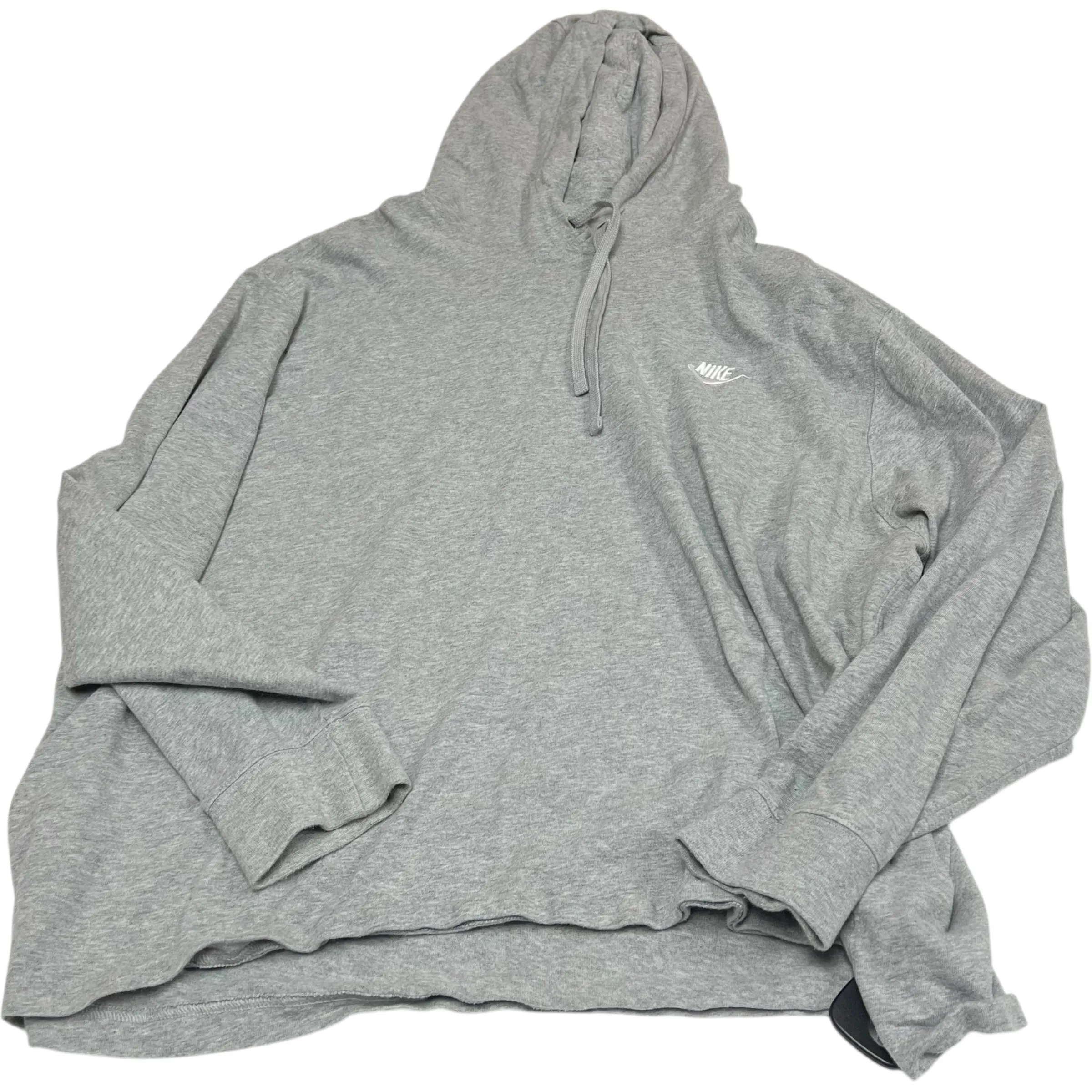 Athletic Top Long Sleeve Hoodie By Nike Apparel In Grey, Size: 1x Cozy Blouse