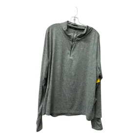 Athletic Top Ls Collar By Nike In Grey, Size:2X BreathableMeshPanel Hidden Zipper