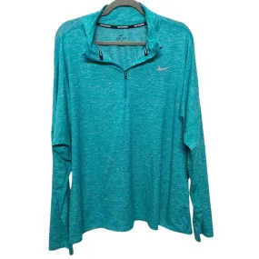 ZeroWasteProduction Athletic Top Ls Collar By Nike In Teal, Size:2X