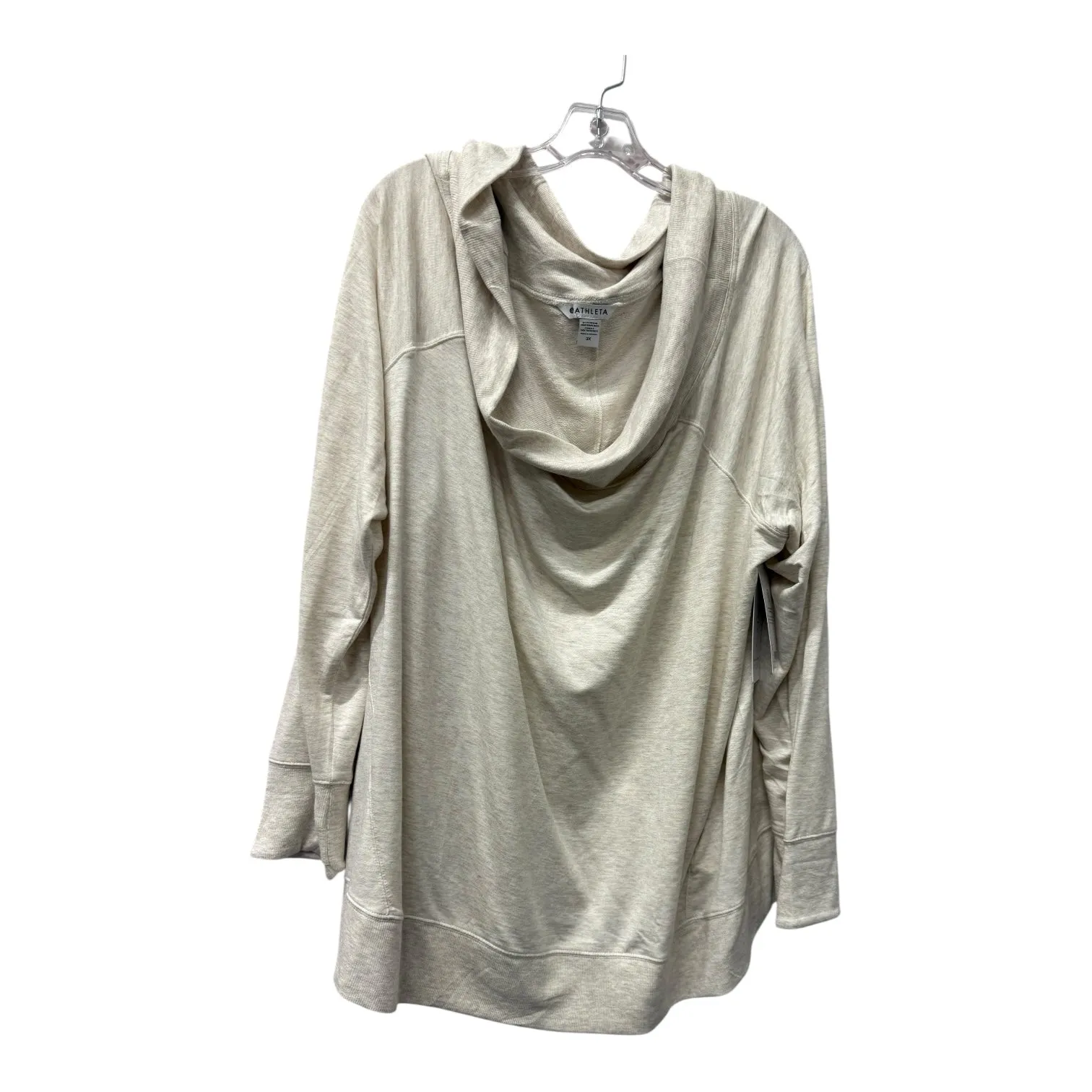 SoftInteriorLining EthicallySourcedMaterial Athletic Top Ls Crewneck By Athleta In Tan, Size:3X