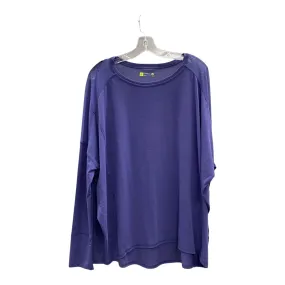 Athletic Top Ls Crewneck By Xersion In Purple, Size:Xl Adjustable Collar System Bonded Seam Technology