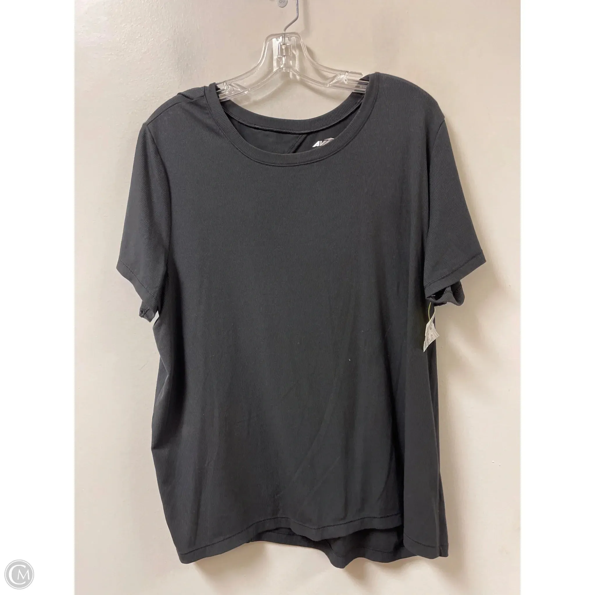 Athletic Top Short Sleeve By Avia In Black, Size: 2x EasyCare Material MultiPocket