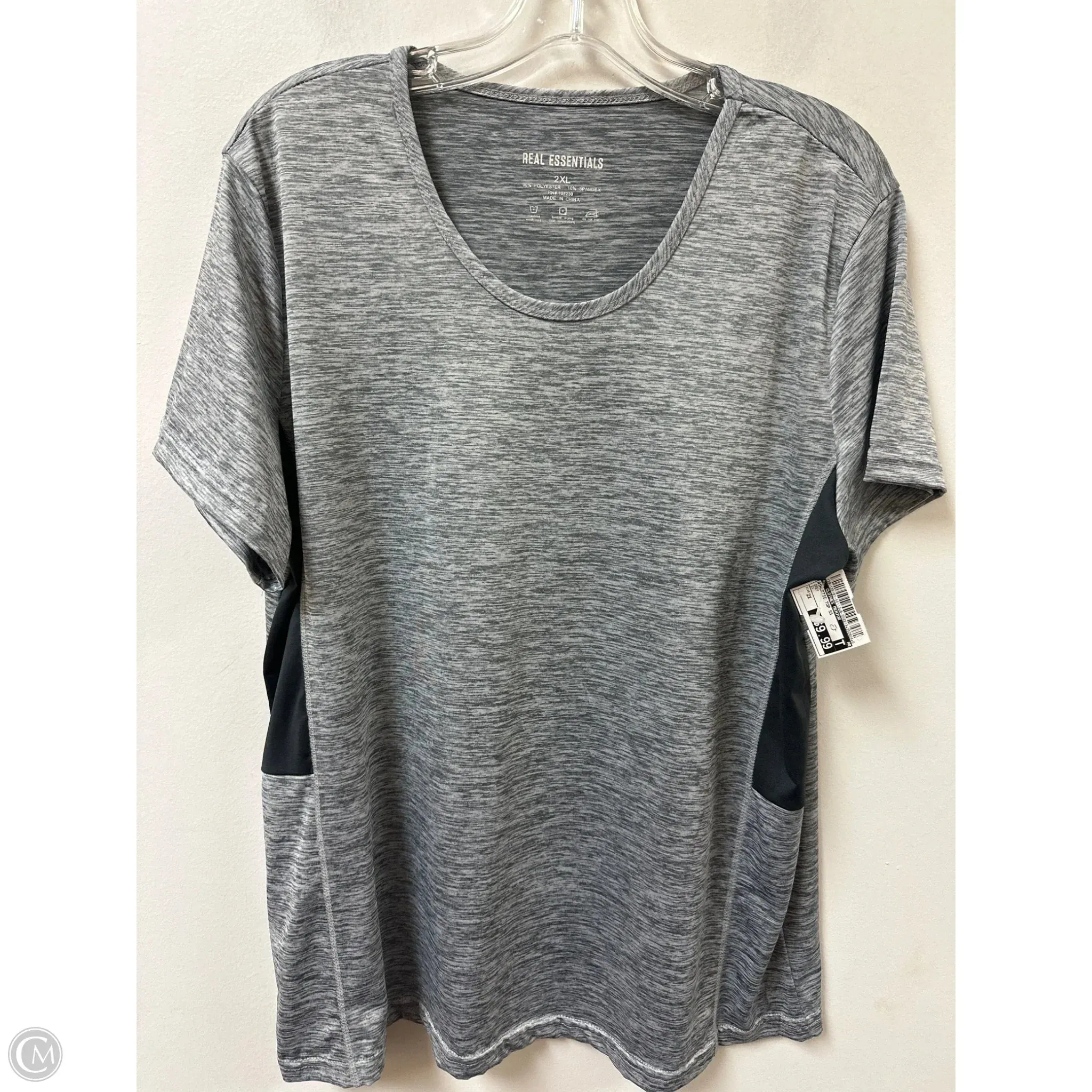 Athletic Top Short Sleeve By Clothes Mentor In Grey, Size: 2x Non Slip Shoulder Seams