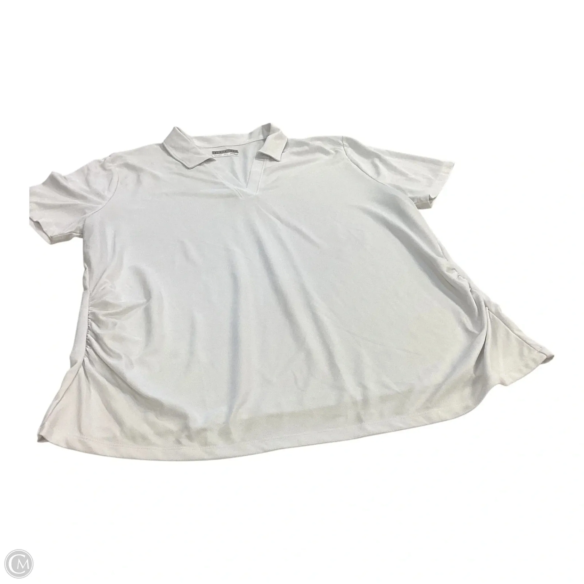 Athletic Top Short Sleeve By Clothes Mentor In White, Size: Xxl Flexible Waistband Adaptation